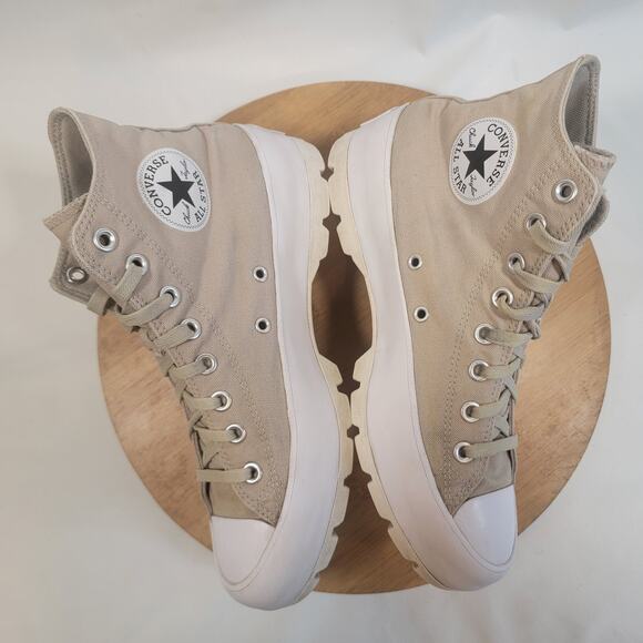 Converse All Star Chuck Taylor High Skateboarding Platform Women 9.5 Tan - Picture 9 of 14